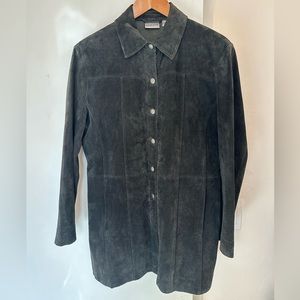 Chicos 100% Leather Suede Jacket Shirt